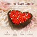 Wooden Heart Candle