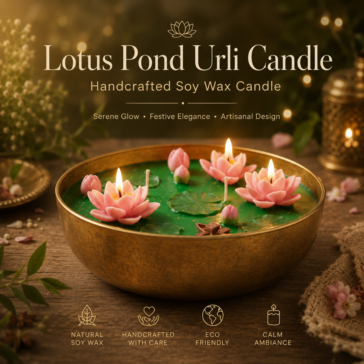 Lotus Pond Urli Candle