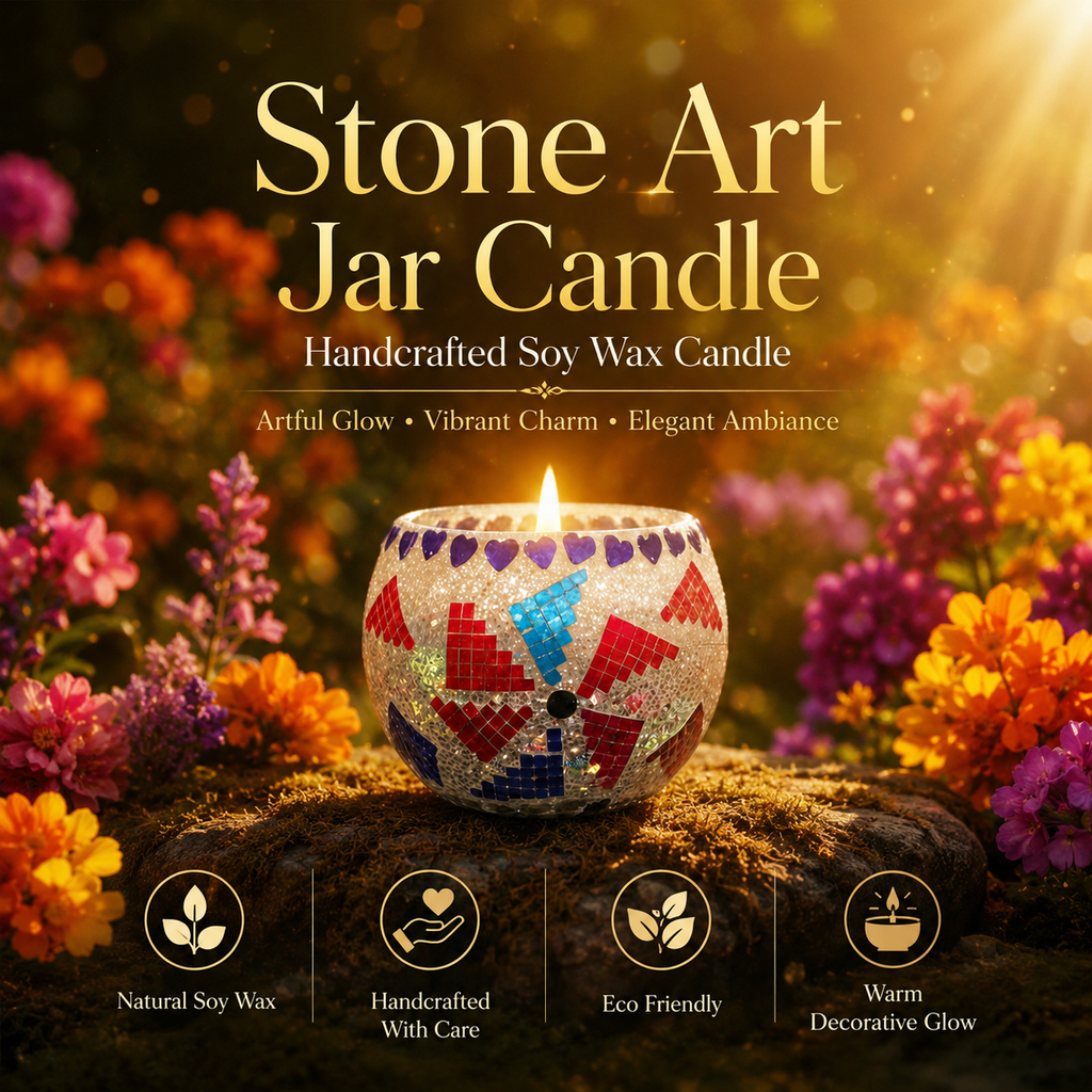 Stone Art Jar Candle