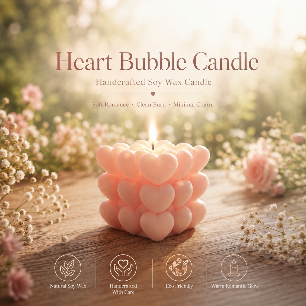 Heart Bubble Candle
