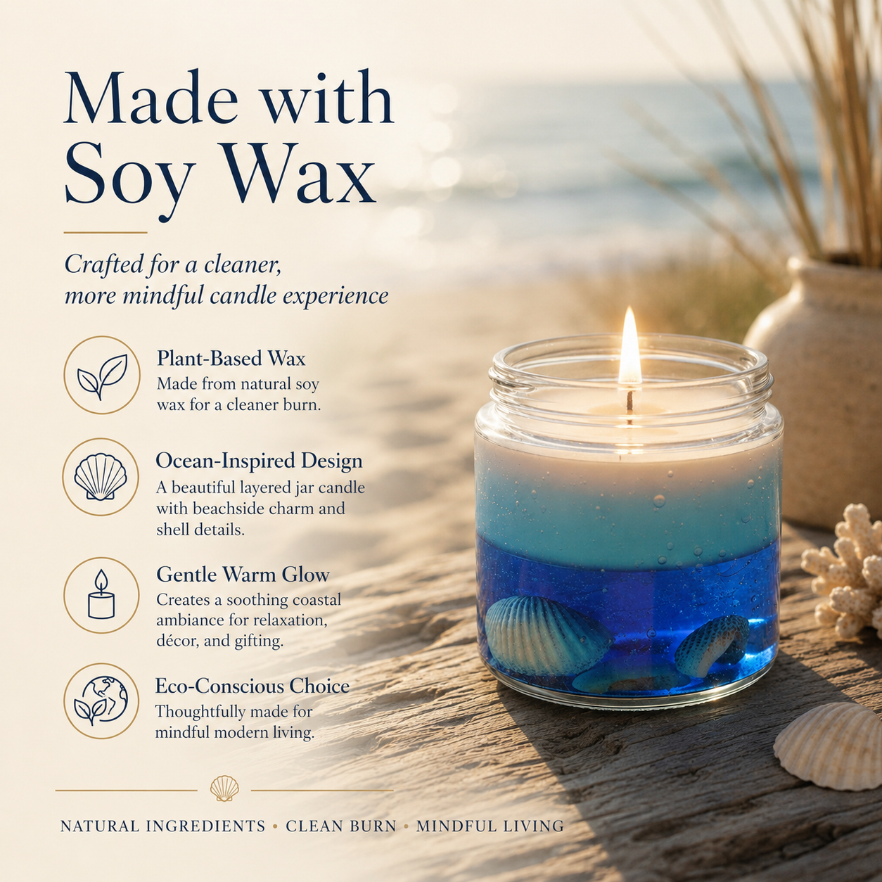Ocean Theme Jar Candle