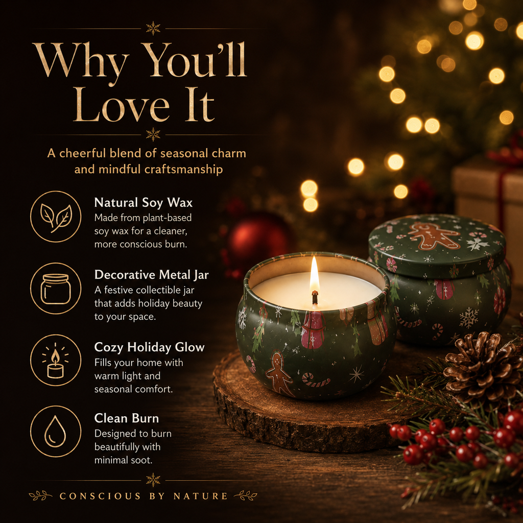 Christmas Metal Jar Candle
