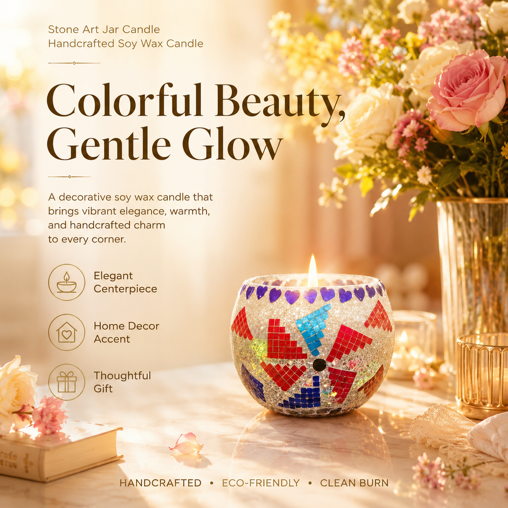 Stone Art Jar Candle