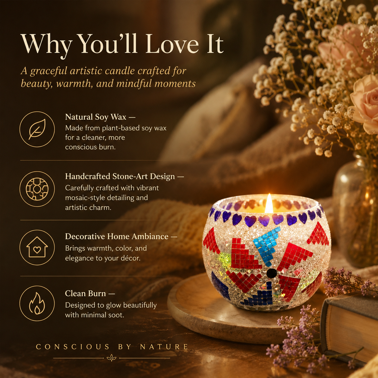 Stone Art Jar Candle