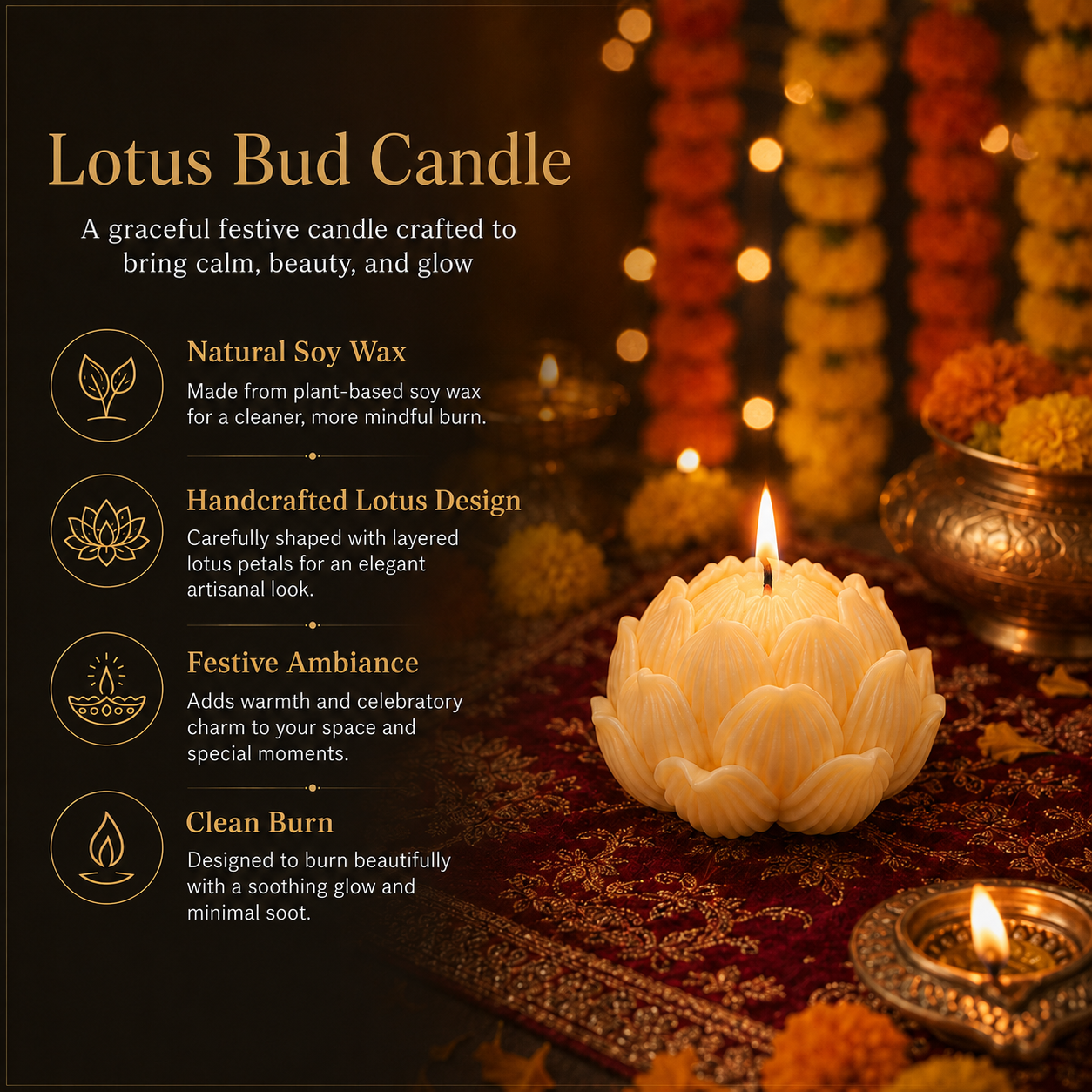 Lotus Bud Candle