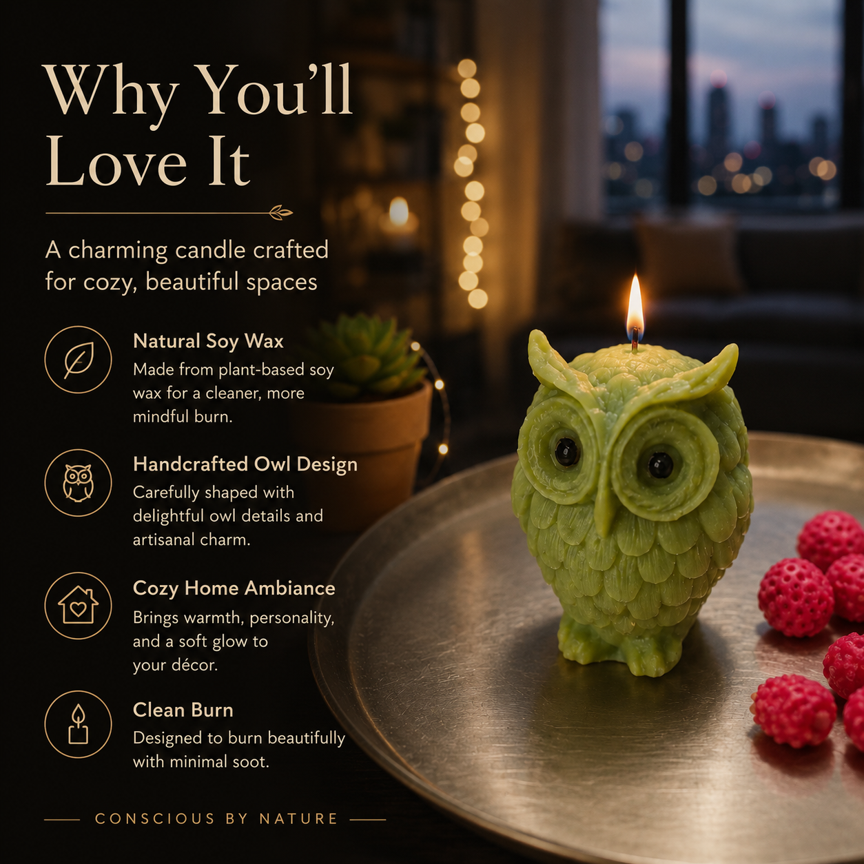 Owl Candle